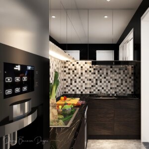 Modern contemporary kitchen interior design 3d interior rendering by Davey Bacaron Designs
